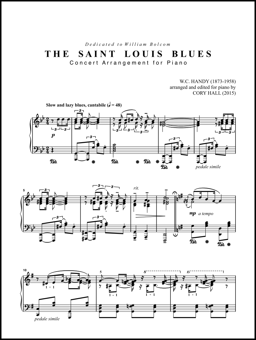 The Saint Louis Blues (BachScholar Edition Vol. 28) for Piano