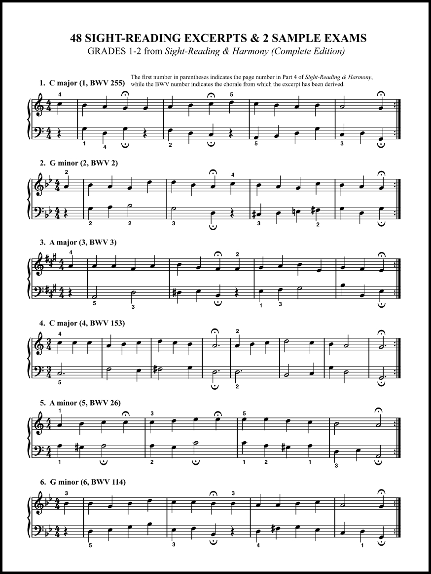 Sight-Reading & Harmony: Grades 1-2 (Beginning) for Keyboard - Click Image to Close