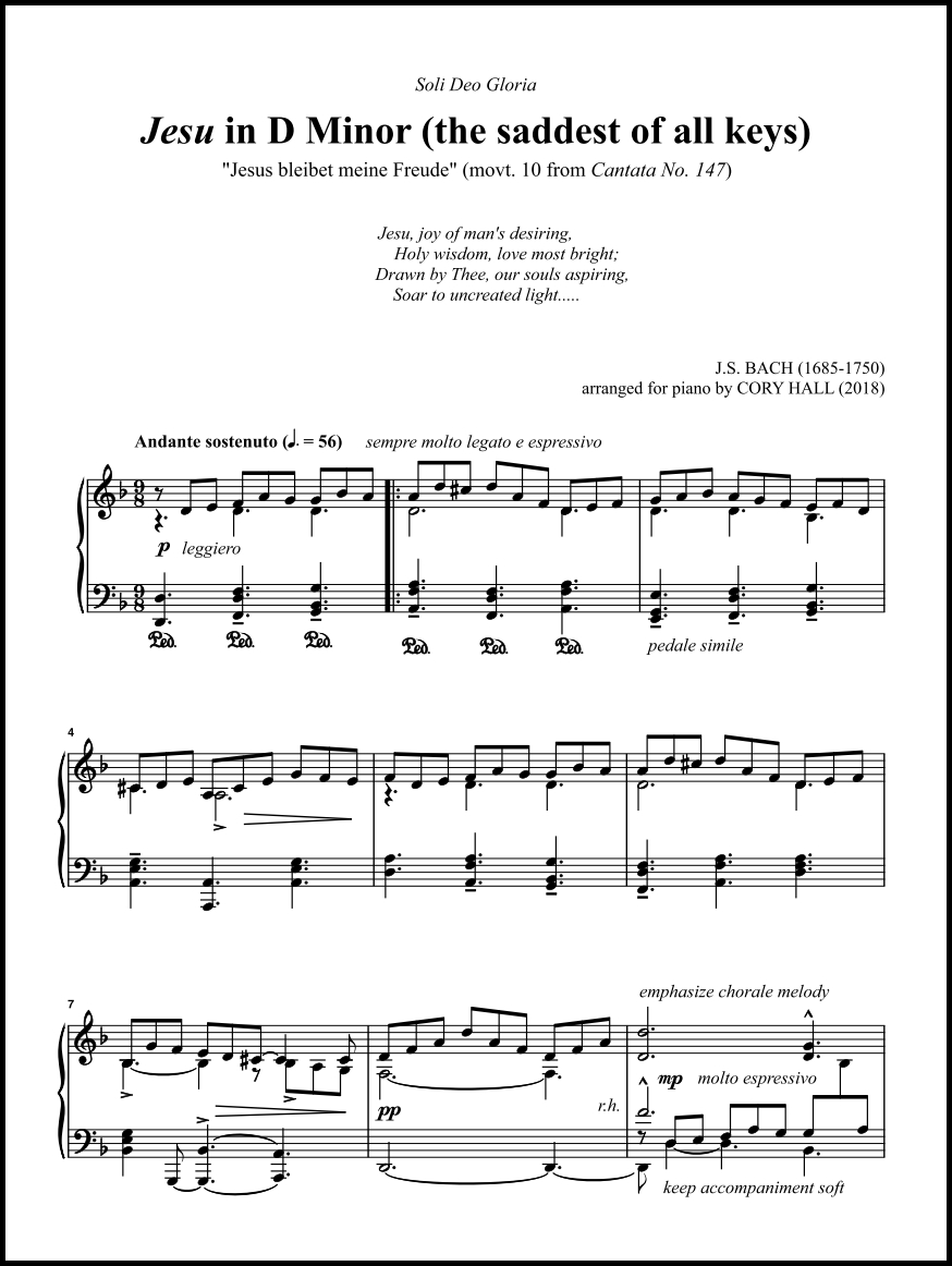 Jesu in D Minor (BachScholar Edition Vol. 50) for Piano - Click Image to Close
