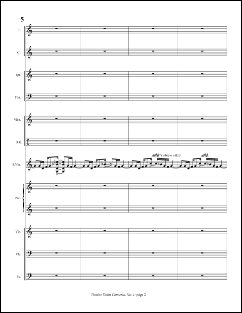 Voodoo Violin Concerto No. 1 for violin & chamber ensemble - Click Image to Close