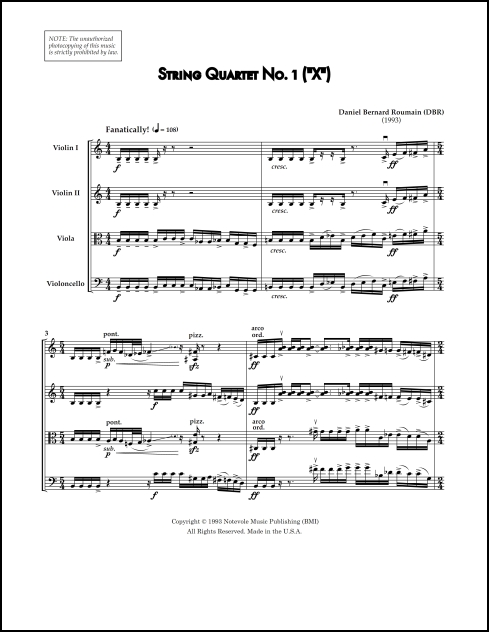 String Quartet No. 1: X (parts)