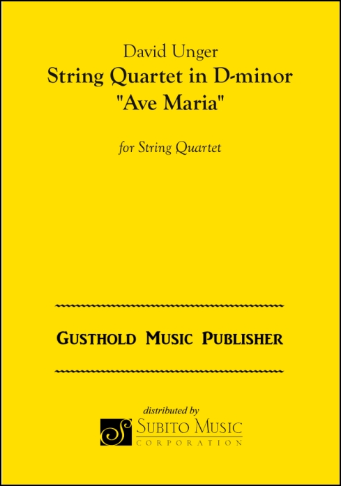 String Quartet in D-minor "Ave Maria" for String Quartet - Click Image to Close