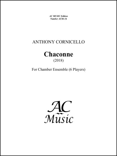 Chaconne for Flute, Clarinet, Violin, Violoncello, Percussion & Piano