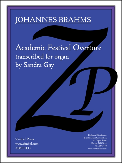 Academic Festival Overture for organ - Click Image to Close