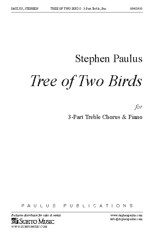 Tree of Two Birds for 3-Part Treble Chorus & Piano