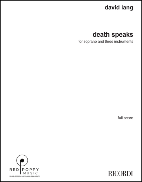 death speaks (score) for Soprano, Violin, Electric Guitar, Piano