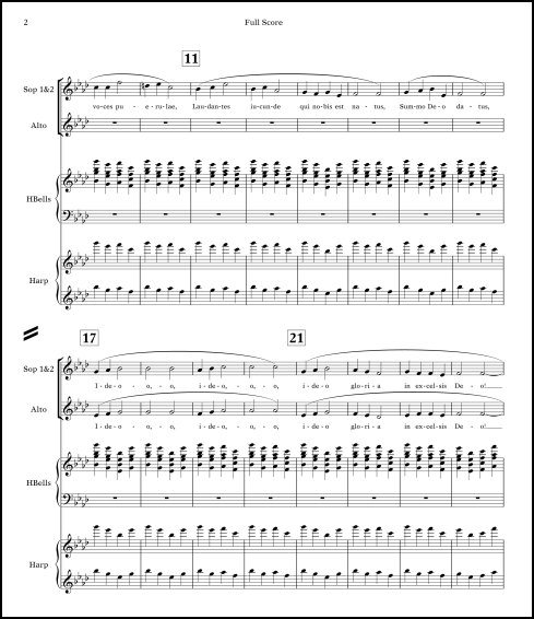 World Of Carols, A for treble choir, brass quintet & harp