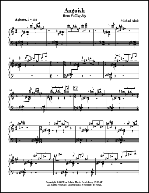 Anguish (from "Falling Sky") for Piano - Click Image to Close