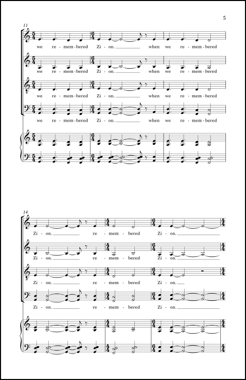 Four River Songs 4. Psalm 137 for SATB chorus, a cappella