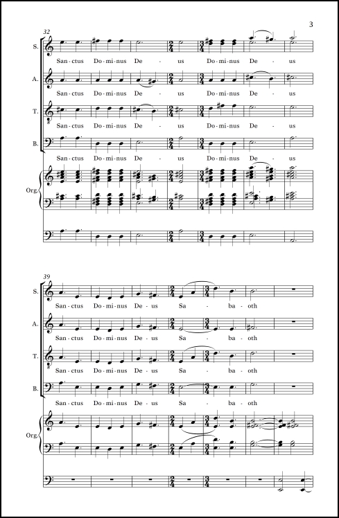 Sanctus (adapted from Sanctus from Missa Mysteriorum ) for SATB chorus & organ