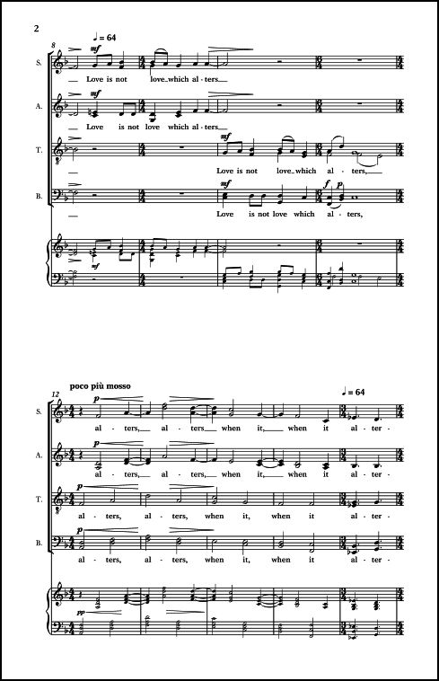 Sonnet 116 for SATB Chorus, a cappella
