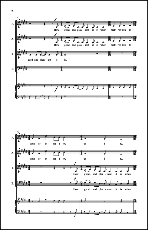 Psalm 133 for SATB Chorus, a cappella