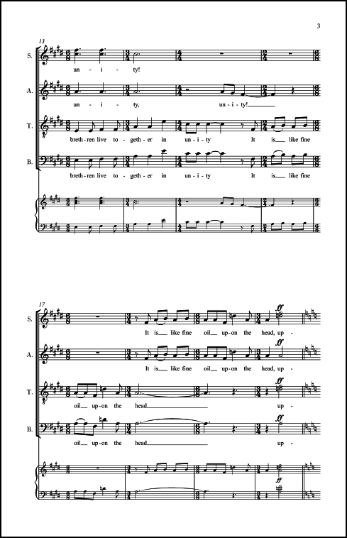 Psalm 133 for SATB Chorus, a cappella