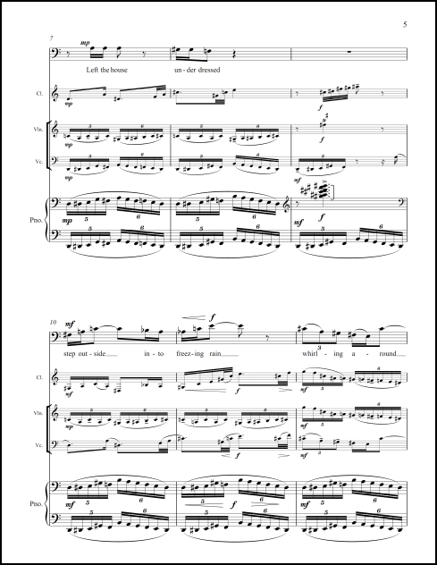 Five Movements for My Father for baritone, clarinet, violin, cello & piano