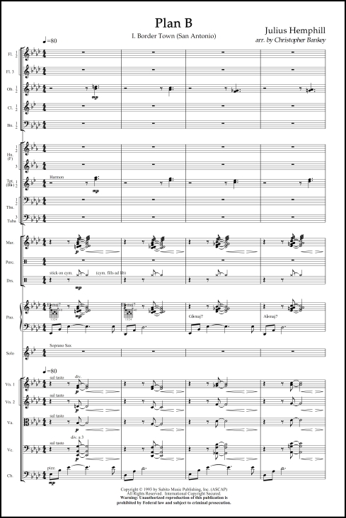 Plan B (arr. Bankey) for jazz soloist(s) & orchestra