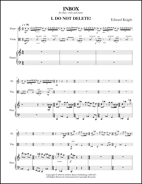 INBOX for flute, viola & piano
