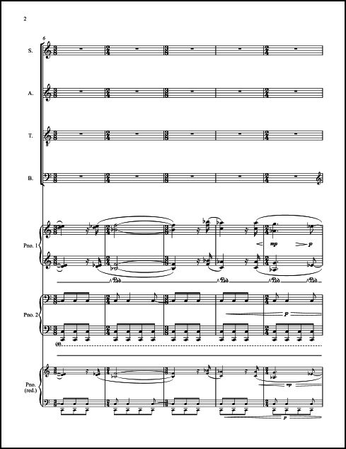 Since Dawn (2 Piano score) for SATB Chorus & 2 Pianos
