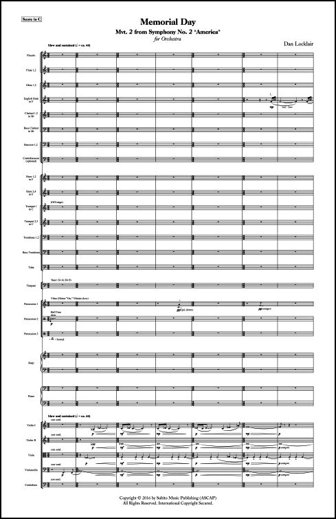 Memorial Day (from Symphony No. 2) for Orchestra