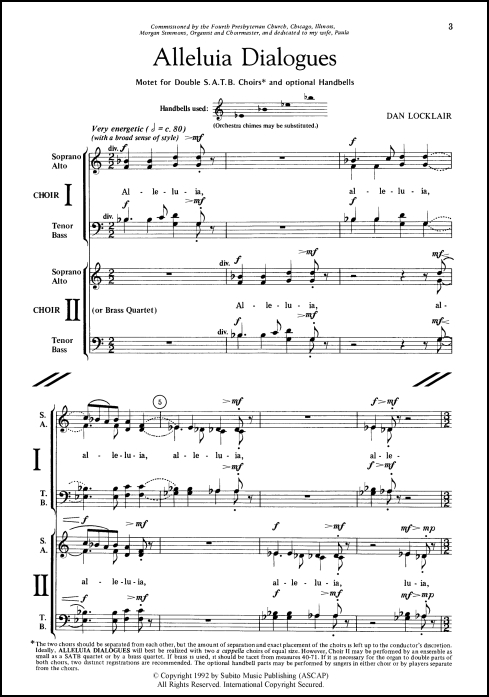 Alleluia Dialogues motet for double SATB chorus