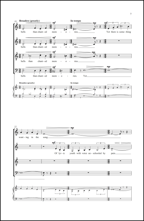DuBose Heyward Triptych, A for SATB chorus (divisi), a cappella