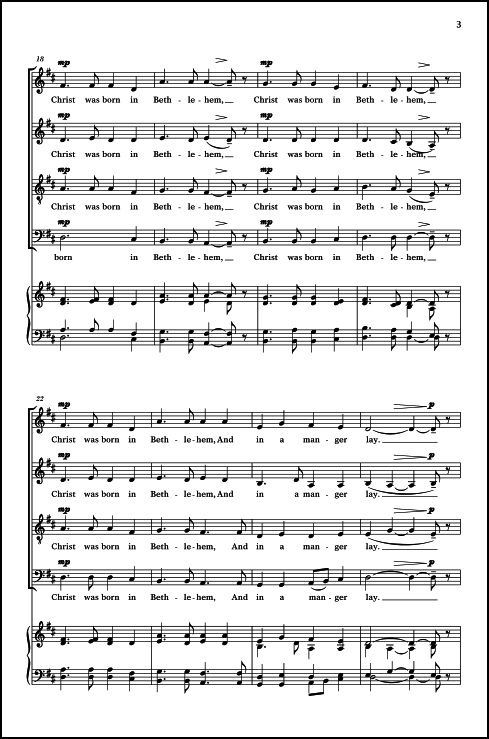 Christ was Born in Bethlehem for SATB chorus, a cappella