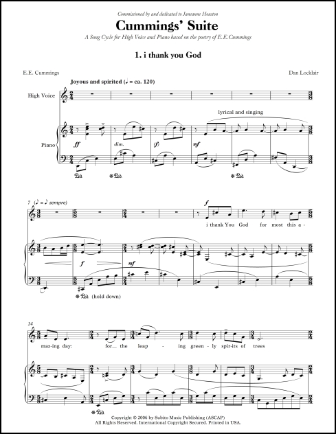 Cummings' Suite song cycle for high voice and piano - Click Image to Close