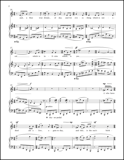 Cummings' Suite song cycle for high voice and piano