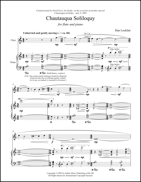 Chautauqua Soliloquy for flute & piano