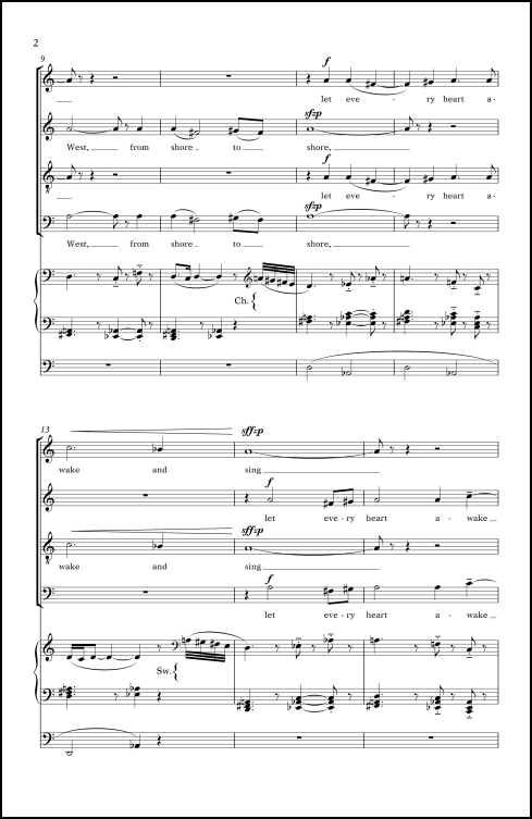 From East to West Christmas anthem for SATB chorus & organ