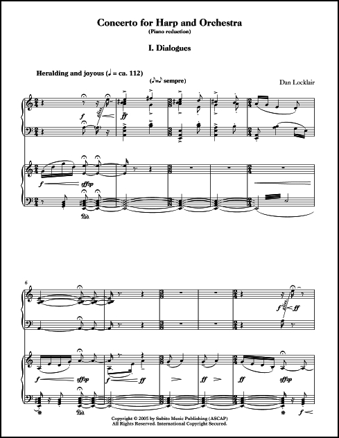 Concerto for Harp and Orchestra Piano reduction score