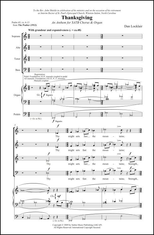Thanksgiving anthem for SATB chorus & organ