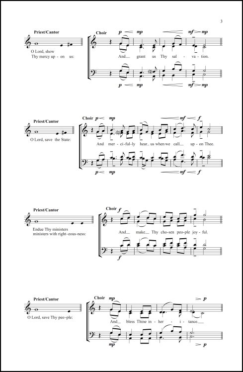 Preces and Responses for SATB chorus & priest/cantor, a cappella