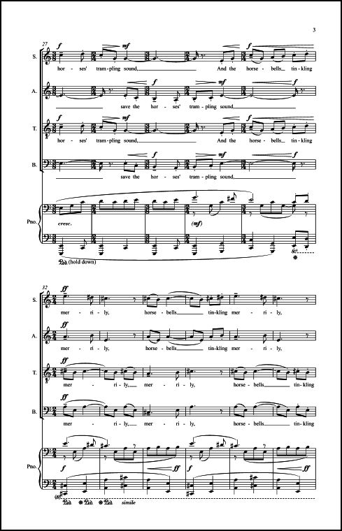 Sleighing Song (from Winter for the Forgottens) for SATB Chorus & Piano (bells ad lib.)