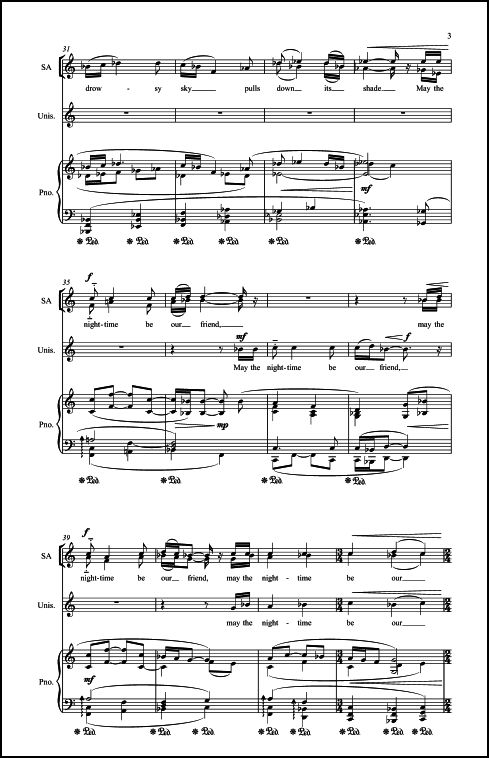 Evensong (from The Playful Rainbow) for SA & Unison Chorus & Piano