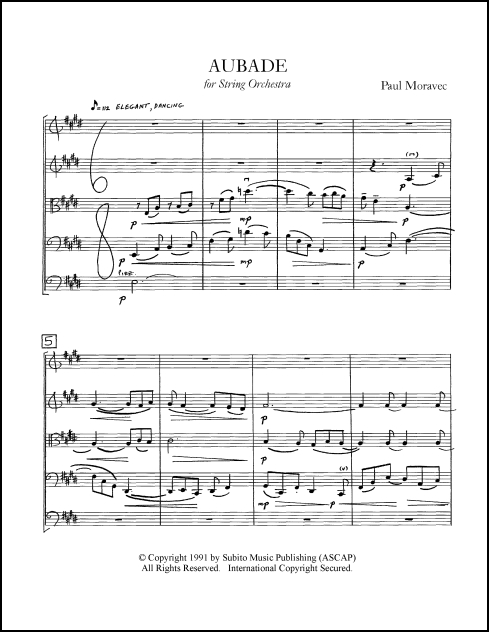 Aubade for string orchestra - Click Image to Close