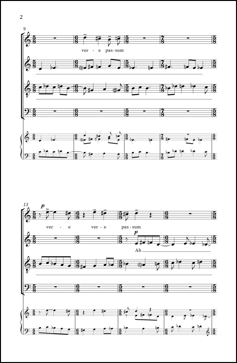 Ave Verum Corpus for SATB chorus, a cappella