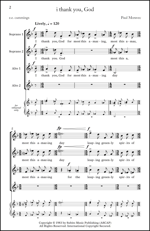 i thank you, God for SSAA chorus, a cappella - Click Image to Close