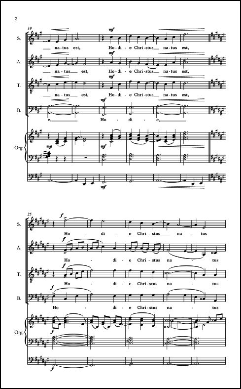Hodie Christus Natus Est for SATB Chorus & Organ