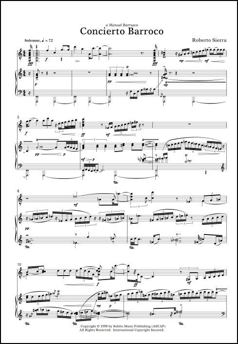 Concierto Barroco concerto for guitar & orchestra (piano reduction) - Click Image to Close