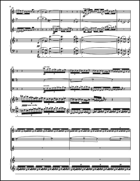 Fuego de ángel for Violin, Viola, Violoncello & Piano
