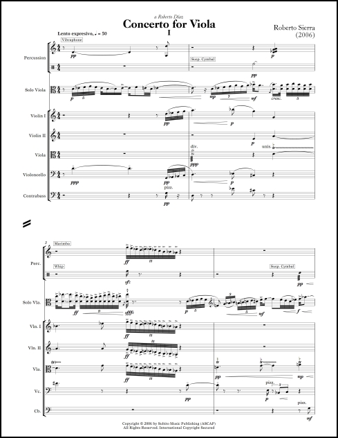 Concerto for Viola for viola, percussion & strings