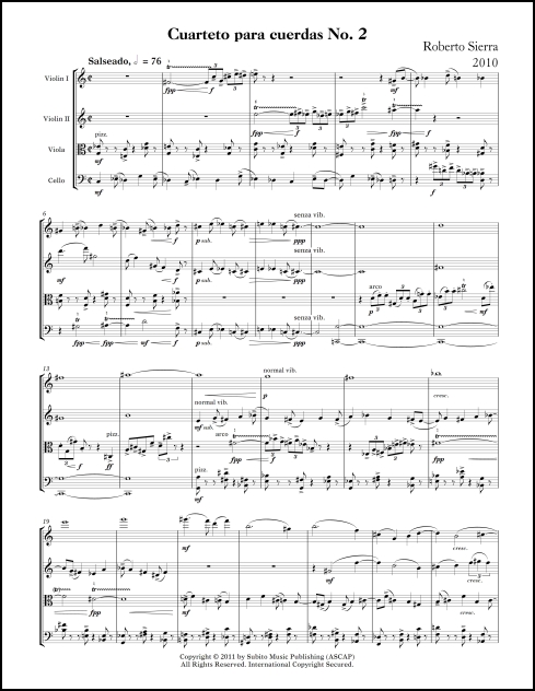 Cuarteto para Cuerdas No. 2 (String Quartet No. 2) for String Quartet