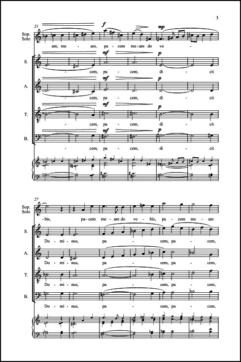 Pacem relinquo vobis for Solo S., SATB Chorus, a cappella