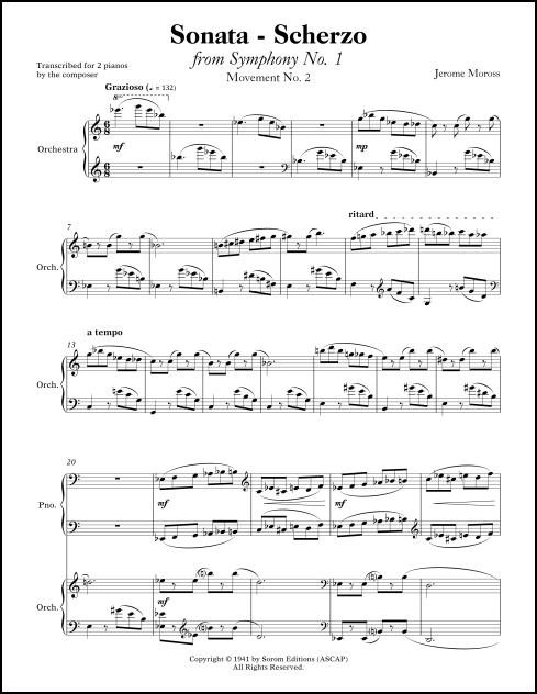Sonata-Scherzo (2nd movement from Symphony No. 1) for two pianos