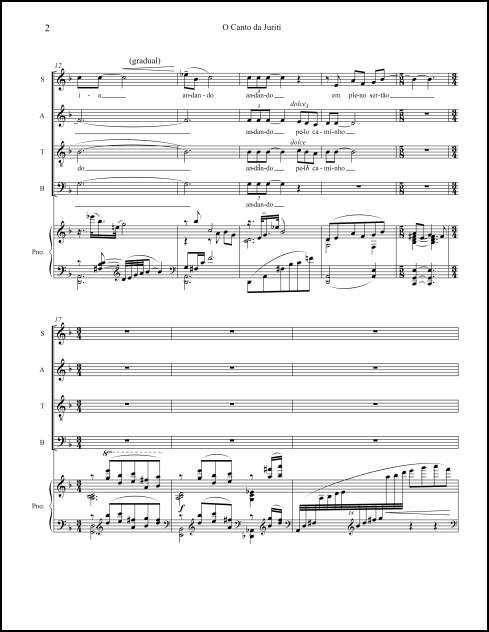 O Canto da Juriti for SATB chorus & piano
