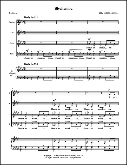 Siyahamba (arr.) for SATB Chorus, a cappella