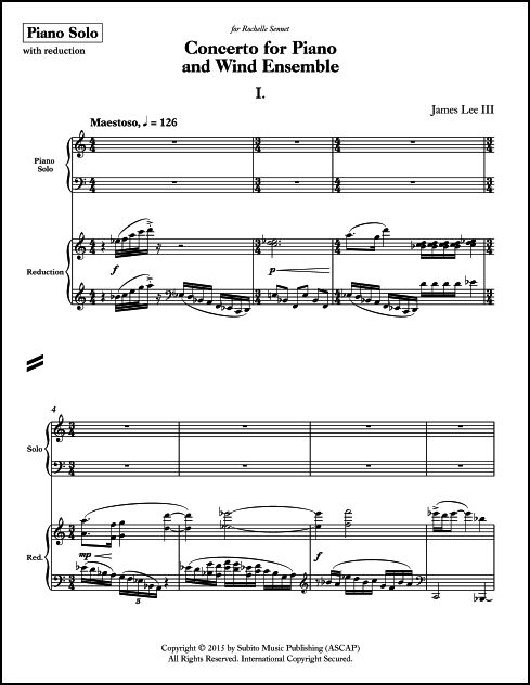 Concerto for Piano & Wind Ensemble (Morgan Reflections) Piano solo with reduction