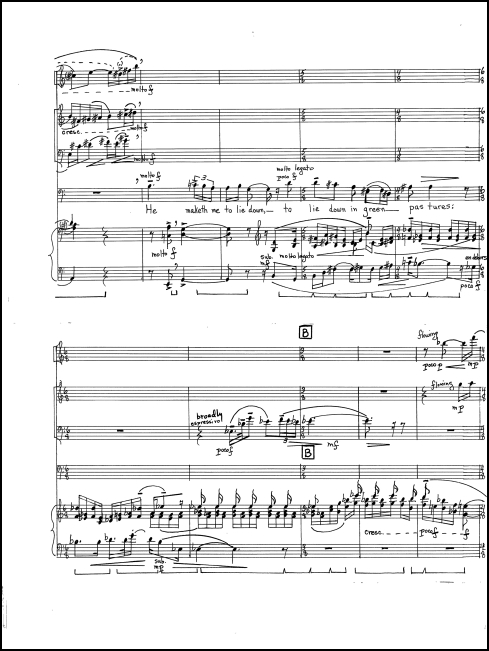 Psalm 23 for baritone (or mezzo), flute, violin, cello & piano