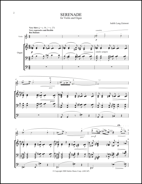 Serenade for violin & organ