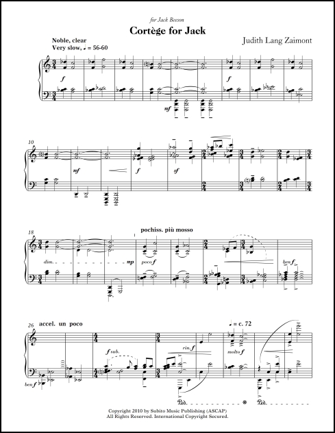 Cortège for Jack for piano - Click Image to Close